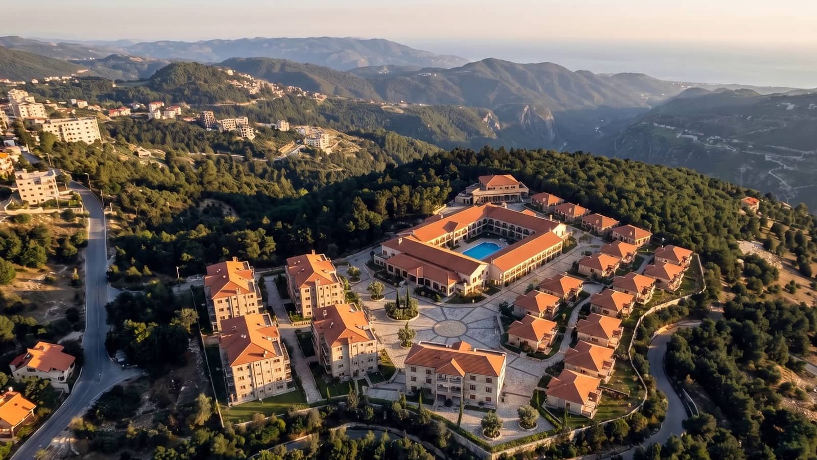 Concept visualisation: a drone pass over one resort the site could hold. Photographs of the land as it stands today are below.