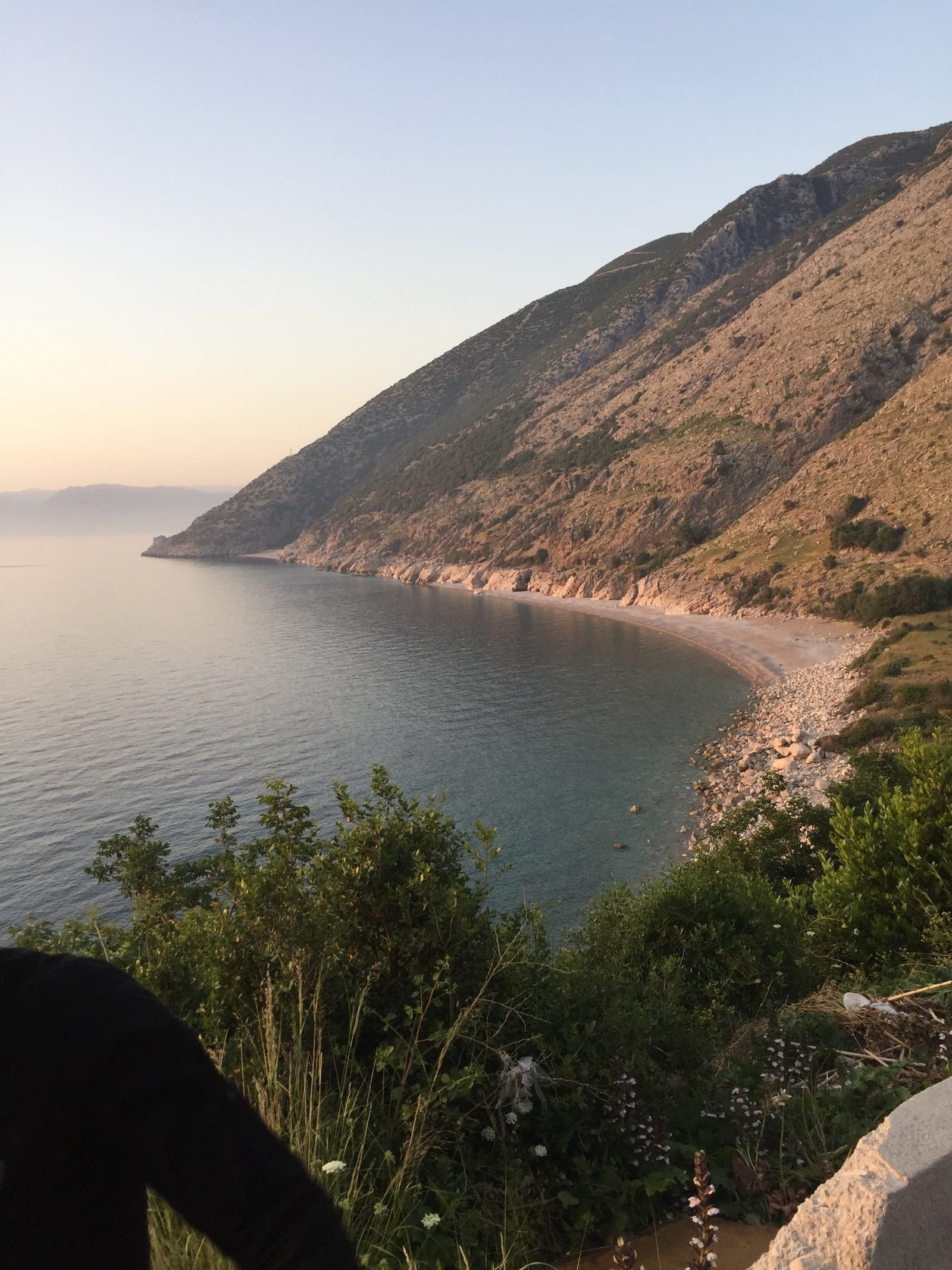 The Mediterranean from the coast road, twenty minutes below the property